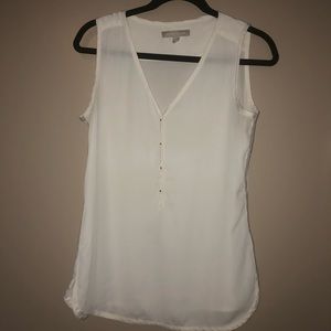 Cream sheet sleeveless Blouse